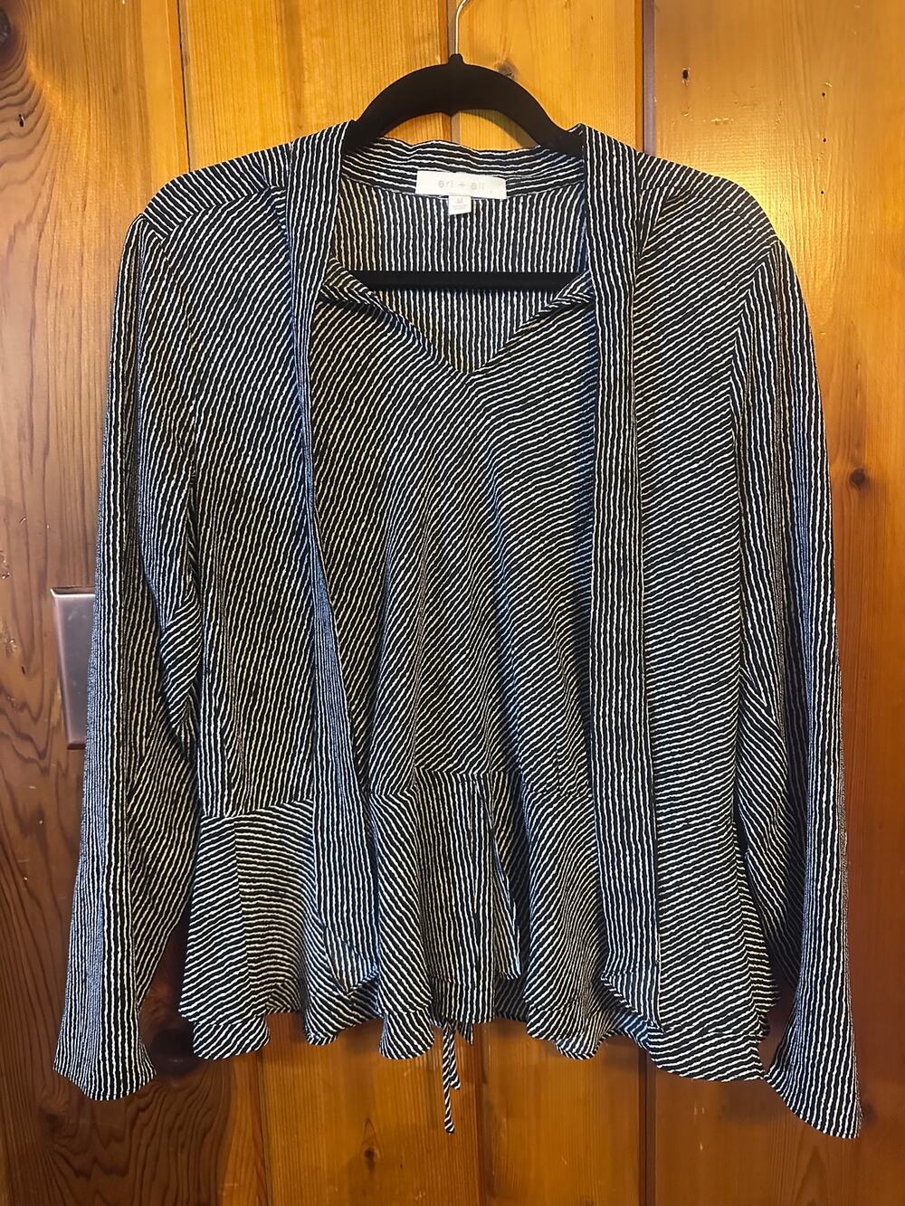 Eri + Ali Back and White Striped Shirt Size M